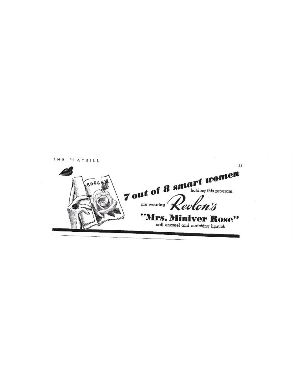 Print Ad 7 Out Of 8 Women Revlons Mrs Miniver Rose Lipstick Vintage 1942 AD